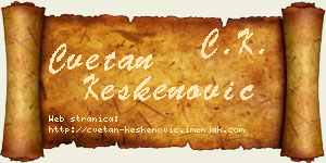 Cvetan Keskenović vizit kartica